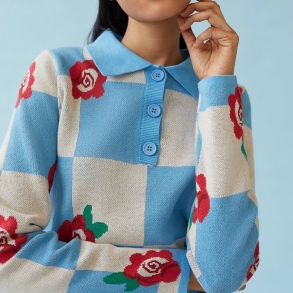 Glamorous Rose Checkerboard Top and Skirt Set Sz Med - Picture 5 of 13